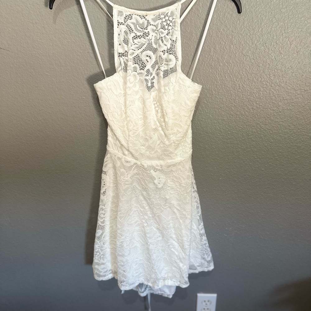 Darling White Sleeveless Halter Sundress